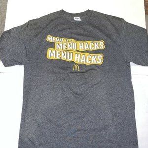 McDonald's Large T-Shirt Menu Hacks Heathered Gray